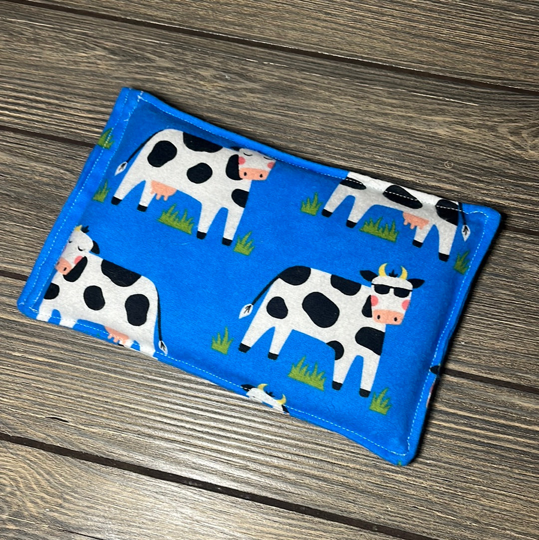 Heat Therapy Rice Bag, Harlow Mini, Blue/Cows