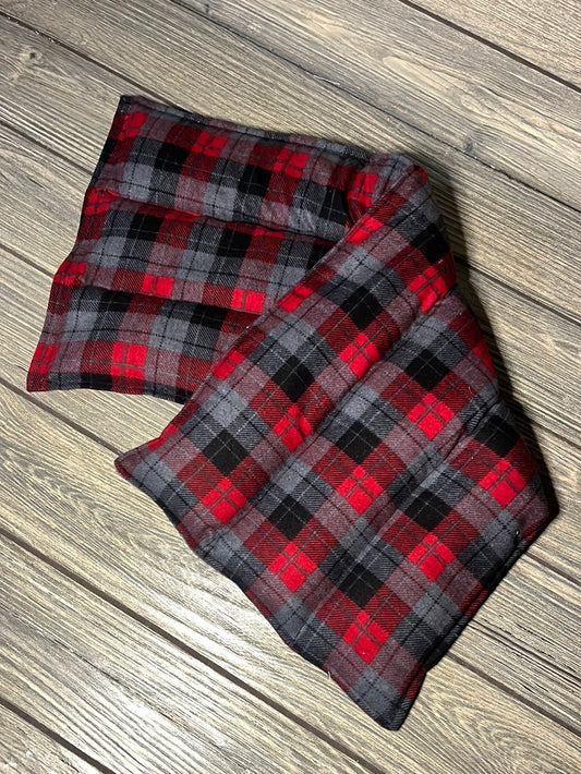 Heat Therapy Rice Bag, KC Back Therapy, Red Gray Black Plaid