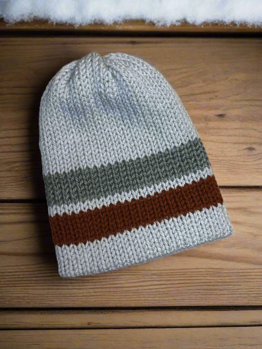 Bonfire Beanie, Child (boy, grey stripe)