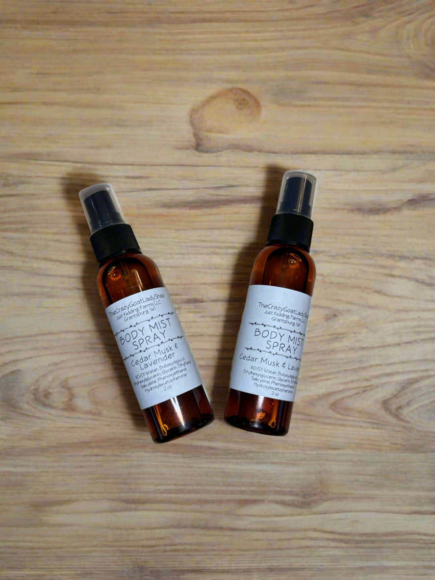 SALE**Body Mist Spray, Cedar Musk & Lavender